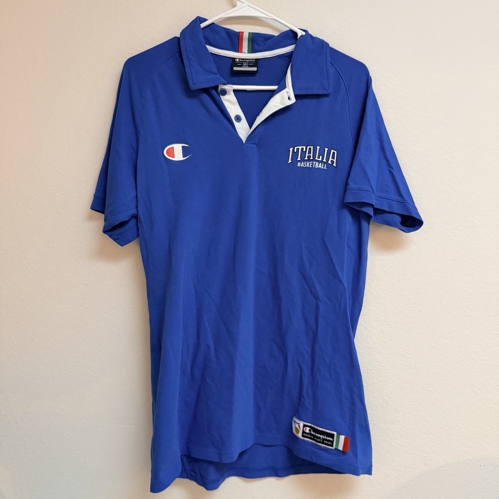 Italian National Team Basketball Men's XL Polo Champion Europe Italy Blue Sports - Picture 2 of 10